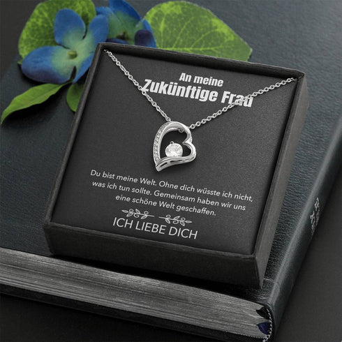 Weißgold Halskette - An meine Zukünftige Frau - Meine Welt