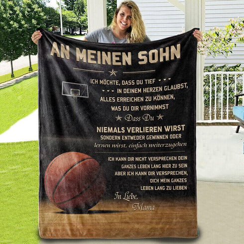 Divesart - Decke von Mutter zu Sohn - "Um zu gewinnen- musst du spielen"