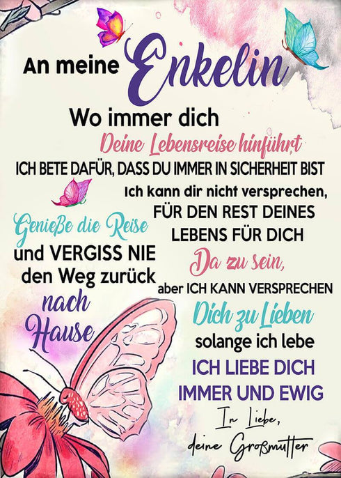 Divesart - Decke von Großmutter zu Enkelin - "Fabelhafter Charme der Gefühle"