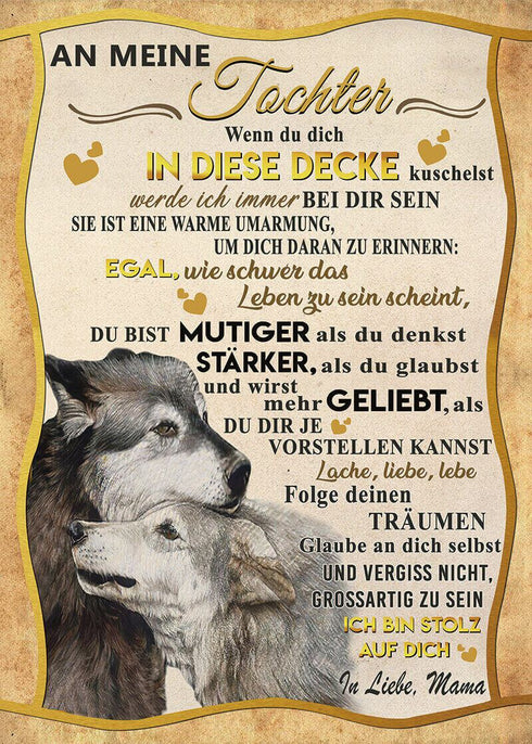 Divesart - Decke von Mutter zu Tochter - "Wolfs Liebkosung"