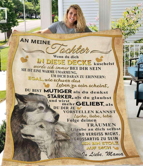 Divesart - Decke von Mutter zu Tochter - "Wolfs Liebkosung"