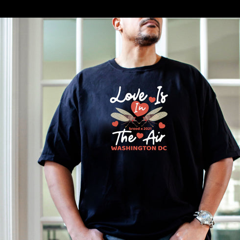 Cicada Love Is In The Air Washington DC Cicadas Brood X 2021 Eastern USA Entomology Bug Insect Lover Funny Cicada Unisex Soft-Syle T-Shirt