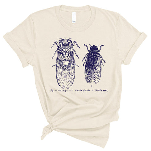 Cicada Illustration Unisex T-Shirt, Cute Insect Bug Cicada Swarm 2021 Printed Graphic Tee