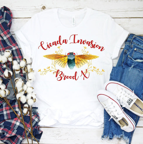 Cicada Invasion Shirt Brood X 2021 Eastern USA Emergence, Entomologist Gift, Bug Insect Lover, Cicada Entomology Gift, Bug Collector T-Shirt
