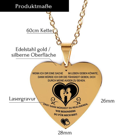 Mein Herz in deinen Händen - Herzanhänger graviert für einen geliebten Menschen