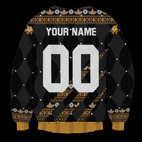 Personalized Team MSBY Black Jackals Christmas Unisex Wool Sweater