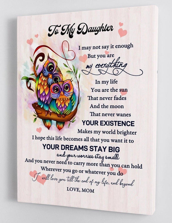 To My Daughter - From Mom - Framed Canvas Gift MD031 - DivesArt LLC