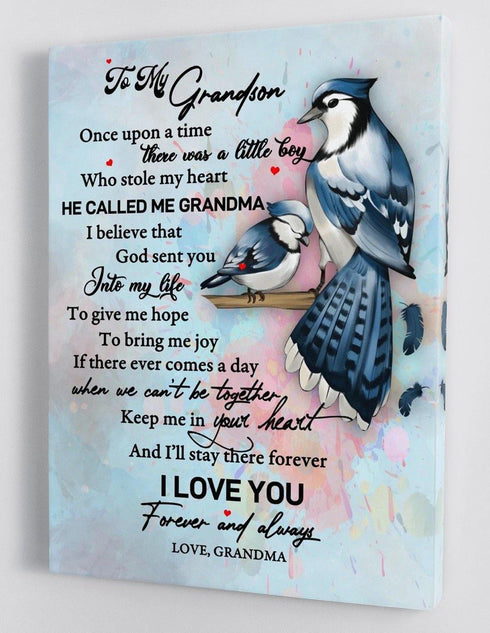 To My Grandson - From Grandma - Framed Canvas Gift GMS021 - DivesArt LLC