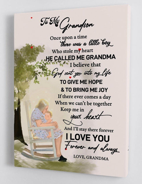 To My Grandson - From Grandma - Framed Canvas Gift GMS020 - DivesArt LLC