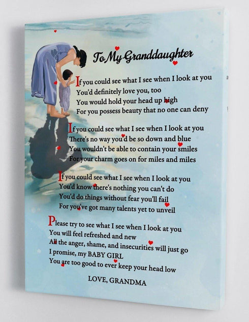To My Granddaughter - From Grandma - Framed Canvas Gift GMD040 - DivesArt LLC