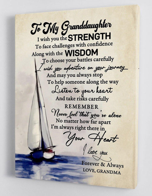 To My Granddaughter - From Grandma - Framed Canvas Gift GMD037 - DivesArt LLC