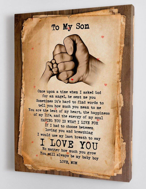 To My Son - From Mom - Framed Canvas Gift MS026 - DivesArt LLC