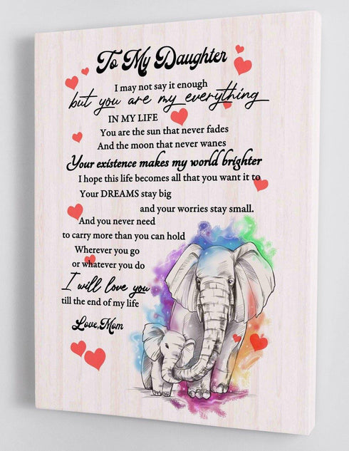 To My Daughter - From Mom - Framed Canvas Gift MD012 - DivesArt LLC