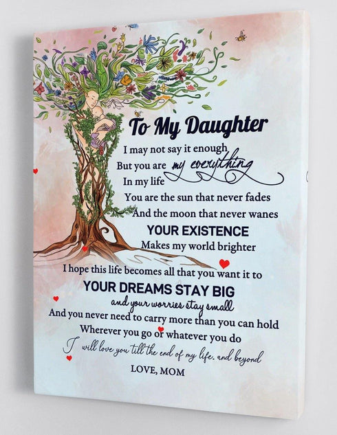 To My Daughter - From Mom - Framed Canvas Gift MD030 - DivesArt LLC