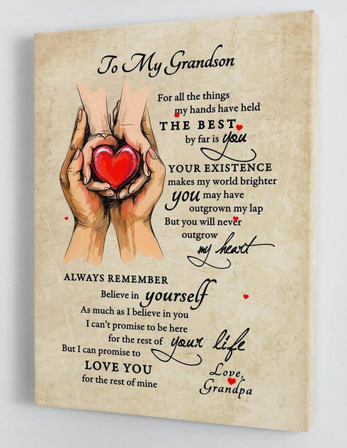 To My Grandson - From Grandpa - Canvas Gift GPS002 - DivesArt LLC