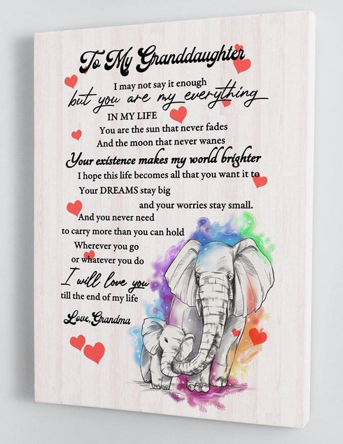 To My Granddaughter - From Grandma - Framed Canvas Gift GMD016 - DivesArt LLC