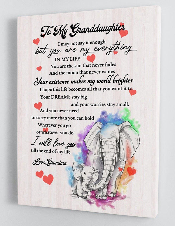 To My Granddaughter - From Grandma - Framed Canvas Gift GMD016 - DivesArt LLC