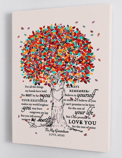 To My Grandson - From Mimi - Framed Canvas Gift GMS014 - DivesArt LLC