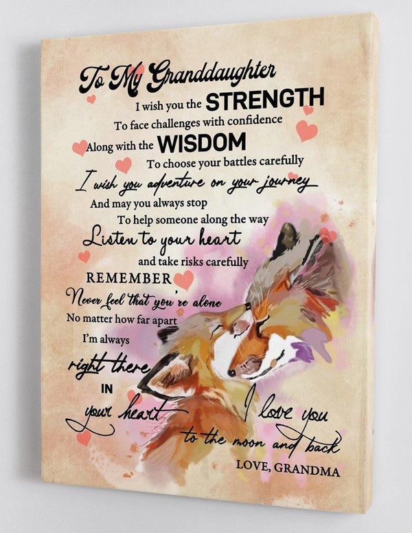 To My Granddaughter - From Grandma - Framed Canvas Gift GMD033 - DivesArt LLC