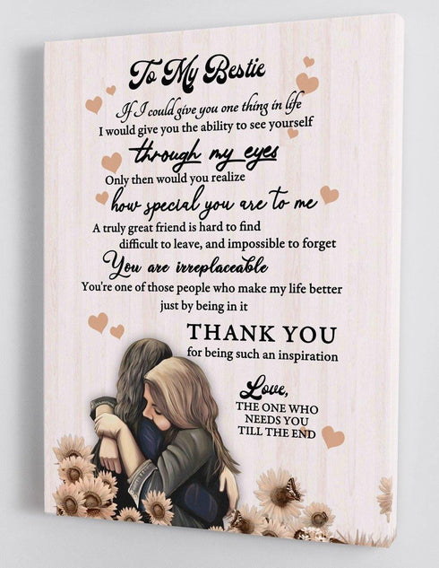 To My Bestie - Best Friends Framed Canvas Gift FF002 - DivesArt LLC