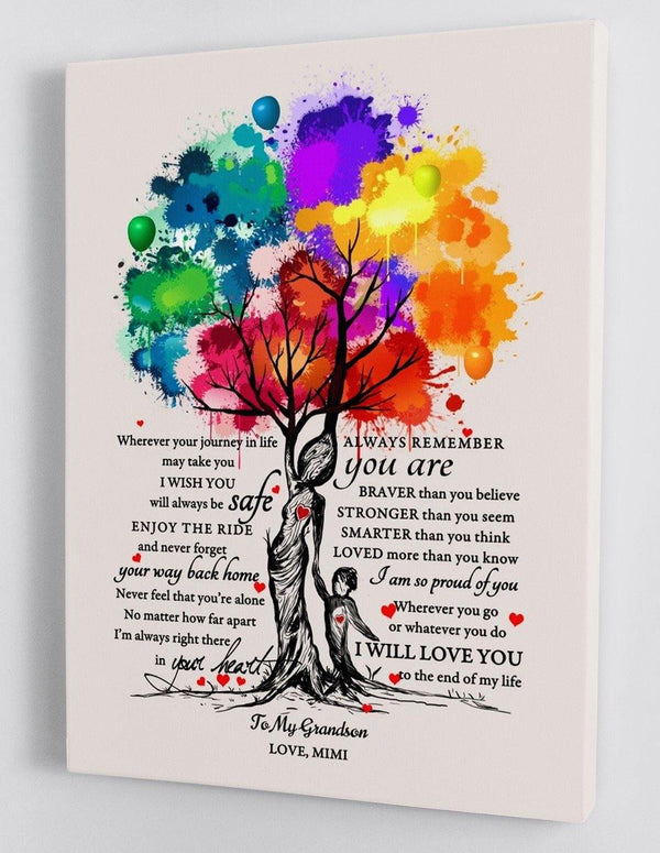 To My Grandson - From Mimi - Hard Time Framed Canvas Gift GMS012 - DivesArt LLC