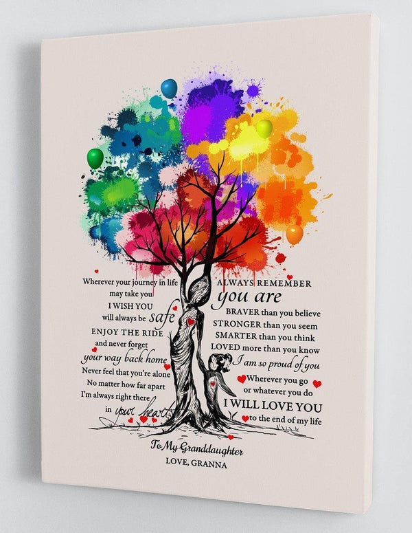 To My Granddaughter - From Granna - Hard Time Framed Canvas Gift GMD024 - DivesArt LLC