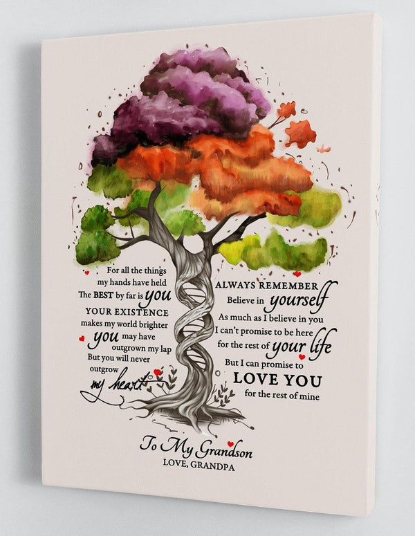 To My Grandson - From Grandpa - Canvas Gift GPS001 - DivesArt LLC