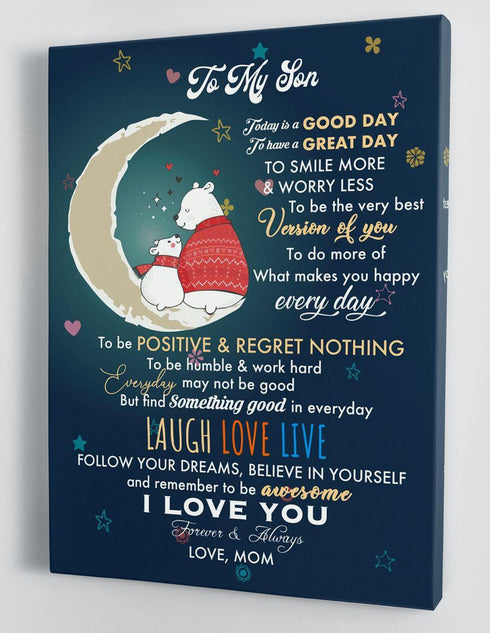To My Son - From Mom - Christmas, Father's Day, Mother's Day Canvas Gift MS053 - DivesArt LLC