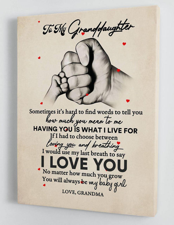 To My Granddaughter - From Grandma - Hard Time Framed Canvas Gift GMD064 - DivesArt LLC