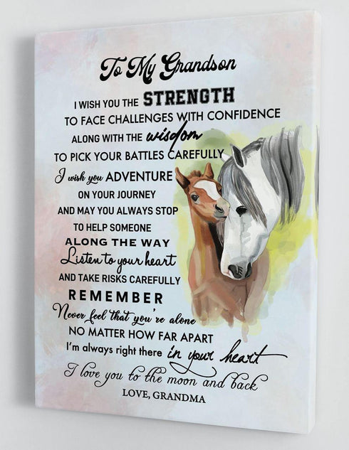 To My Grandson - From Grandma - Framed Canvas Gift GMS053 - DivesArt LLC