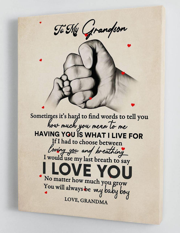 To My Grandson - From Grandma - Framed Canvas Gift GMS054 - DivesArt LLC