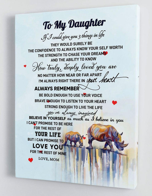 To My Daughter - From Mom - Framed Canvas Gift MD055 - DivesArt LLC