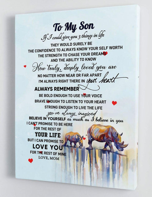 To My Son - From Mom - Framed Canvas Gift MS047 - DivesArt LLC