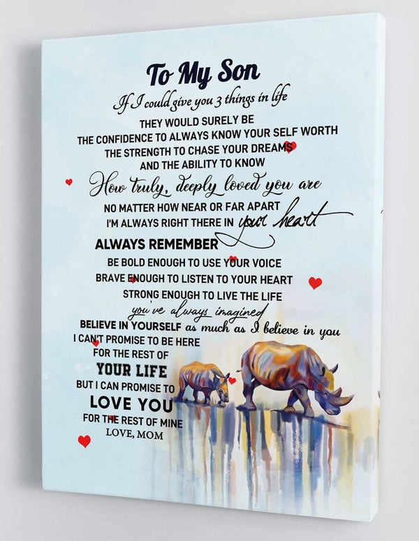 To My Son - From Mom - Framed Canvas Gift MS047 - DivesArt LLC