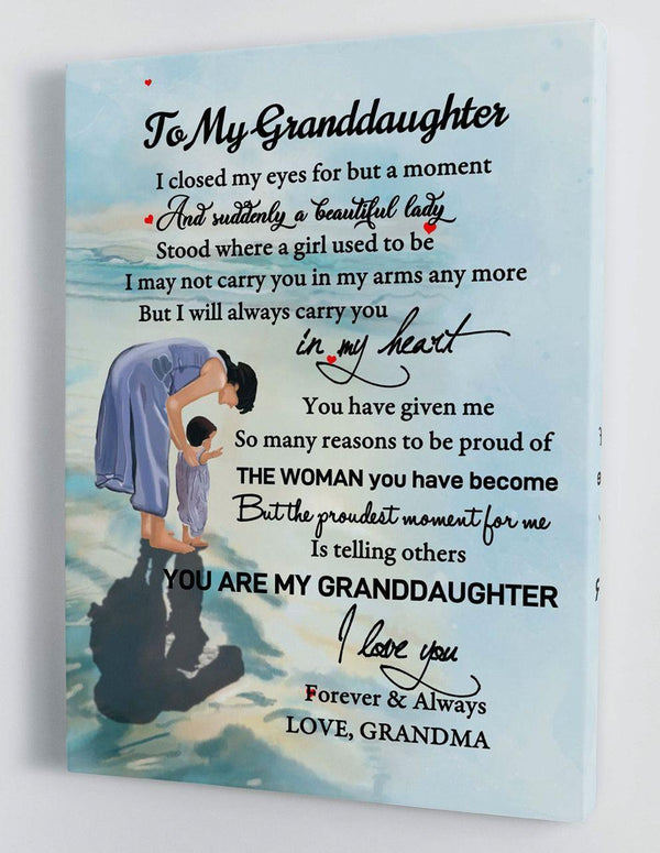 To My Granddaughter - From Grandma - Framed Canvas Gift GMD058 - DivesArt LLC