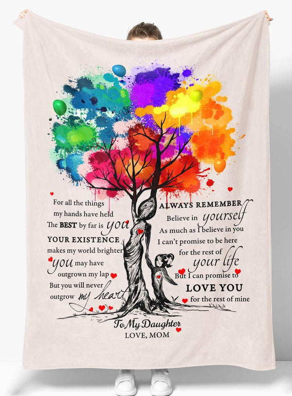 To My Daughter - From Mom - Fleece Blanket Gift BMD001