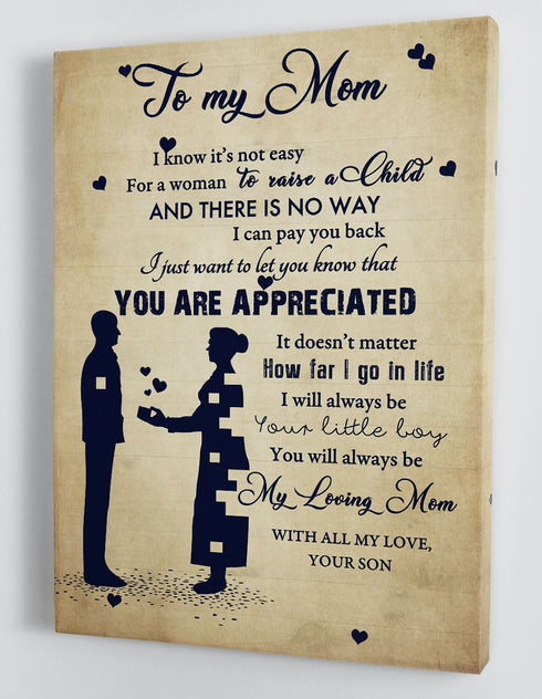To My Mom - From Son - Framed Canvas Gift SM003