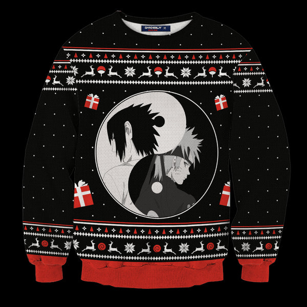 Yin Yang Naruto Sasuke Christmas Unisex Wool Sweater